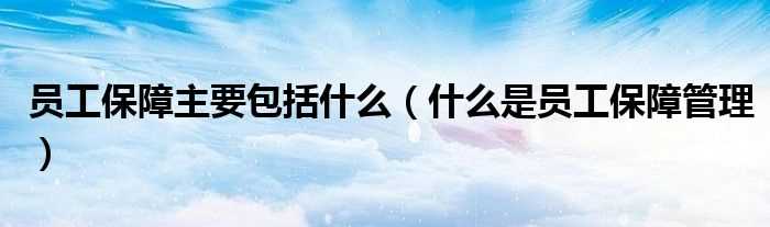 什么是员工保障管理_员工保障主要包括什么?(员工保障)