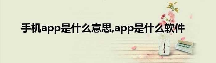 手机app是什么意思_app是什么软件?(app)