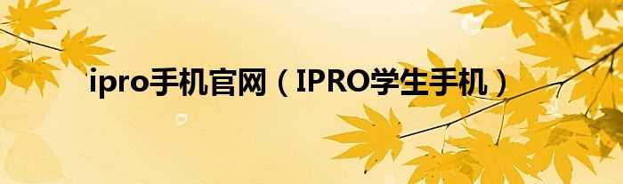 IPRO学生手机_ipro手机官网(ipro)