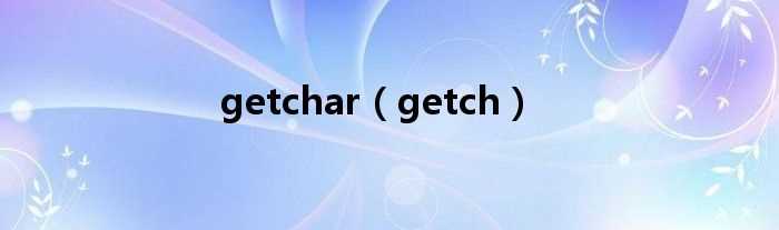 getch_getchar(getchar)