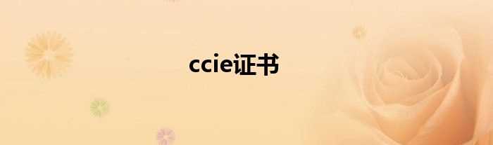 ccie证书(ccie)