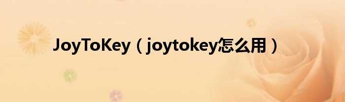 joytokey怎么用_JoyToKey?(joytokey)