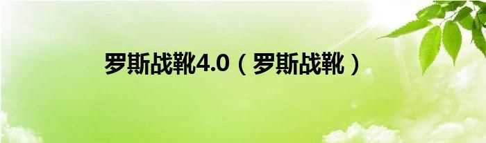 罗斯战靴_罗斯战靴4.0(罗斯4.0)