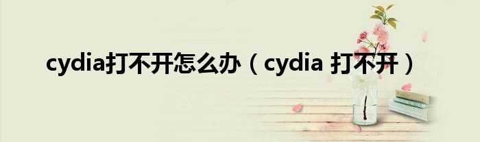 cydia?打不开_cydia打不开怎么办?(cydia打不开)