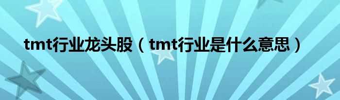 tmt行业是什么意思_tmt行业龙头股?(tmt行业)
