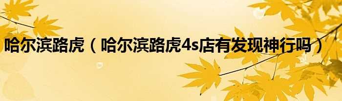 哈尔滨路虎4s店有发现神行吗?哈尔滨路虎(哈尔滨路虎)