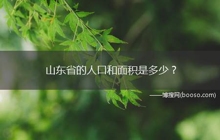 山东省的人口和面积是多少？