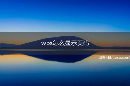 wps怎么显示页码（华硕灵耀13s;Windows10）